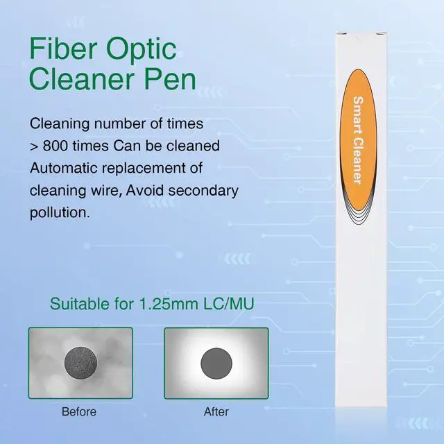 Alt view image 6 of 6 - Fiber Optic Cleaner,Fiber Optic connectors Cleaning,Fiber Optic Cleaner Pen with 800+ Cleans for LC/MU 1.25mm UPC/APC Ferrules Push Type
