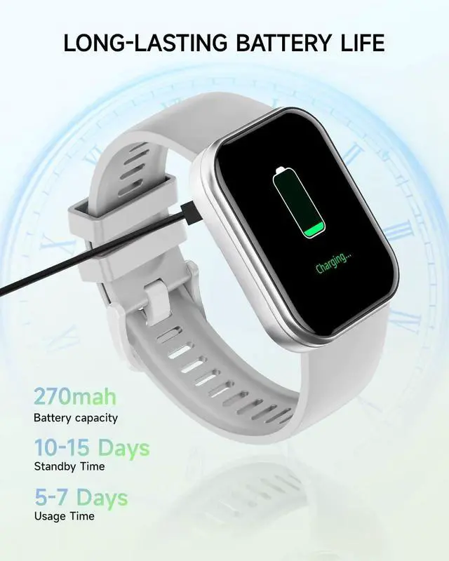 Alt view image 6 of 6 - Smart Watch for Men/women 1.93" HD Fitness Tracker & band*2 for iOS/Android | 100+ sports activity tracker with hear trate/Stress/sleep monitor,10-15days Battery life waterproof gray