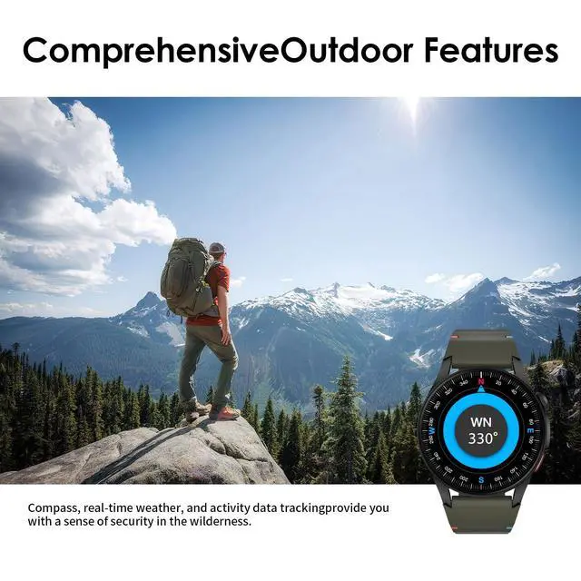 Alt view image 3 of 6 - G12 Fitness Smartwatch with GPS, 2 Watch Bands, 1.43 AMOLED Screen, 3ATM 30M Waterproof, 450mAh Large Battery, Answer/Make Call, 24/7 Sleep Tracking, Compatible for Android iOS
