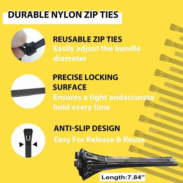 Alt view image 4 of 6 - Magnetic Zip Tie Mounts, 10 Pack Heavy Duty Magnetic Cable Holder with 20 Reusable Zip Ties - 31mm Multipurpose Magnet Wire Management Bases for Cord Organizer (Black)