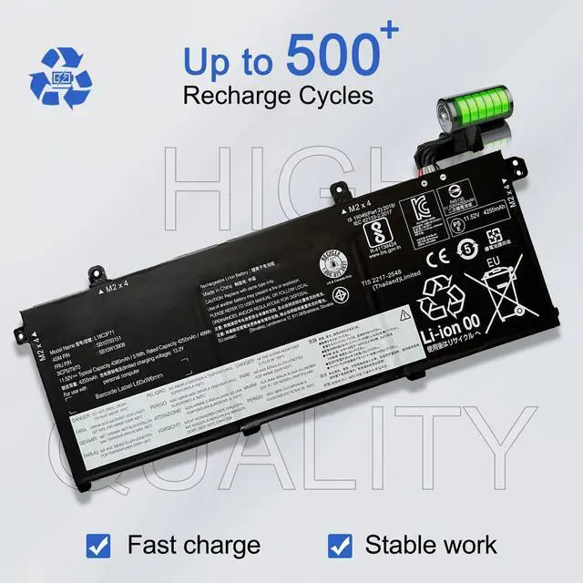 Alt view image 4 of 6 - L18C3P71 SB10K97648 02DL010 Battery Compatible with Lenovo ThinkPad T490 T495 T14 P14S P43S Series L18L3P73 SB10K97645 02DL007 L18M4P73 SB10K97646 02DL008 L18M4P74 SB10K97647 02DL010 11.52V