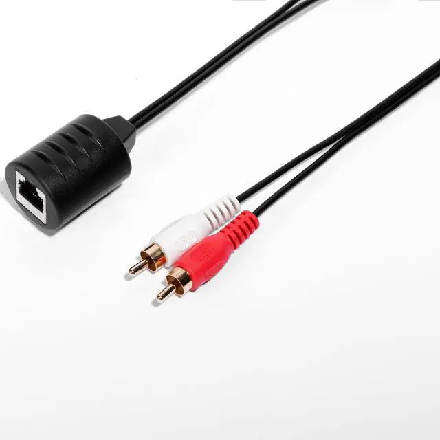 Alt view image 4 of 6 - 2 Pack Gold Plated Stereo RCA to Stereo RCA Audio Signal Over Cat5/6 Cable