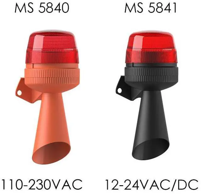 Alt view image 2 of 7 - Brand SMD LED Warning Light Built with 10 Changeable Tone Electronic Siren Multifunction Steady Blinking Flasher Working Mode Alarm Siren Sournder Light Beacon (Red, 12-24VAC/DC)