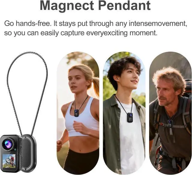 Alt view image 6 of 6 - Motorcycle Camera with Stabilization & EIS,Chest Magnetic Action Camera with Dual Screen,Wearable Thumb Size Waterproof Body Cam,with Mount for Motorcycle/Bike,for Cycling,Outdoors Activities (128g)