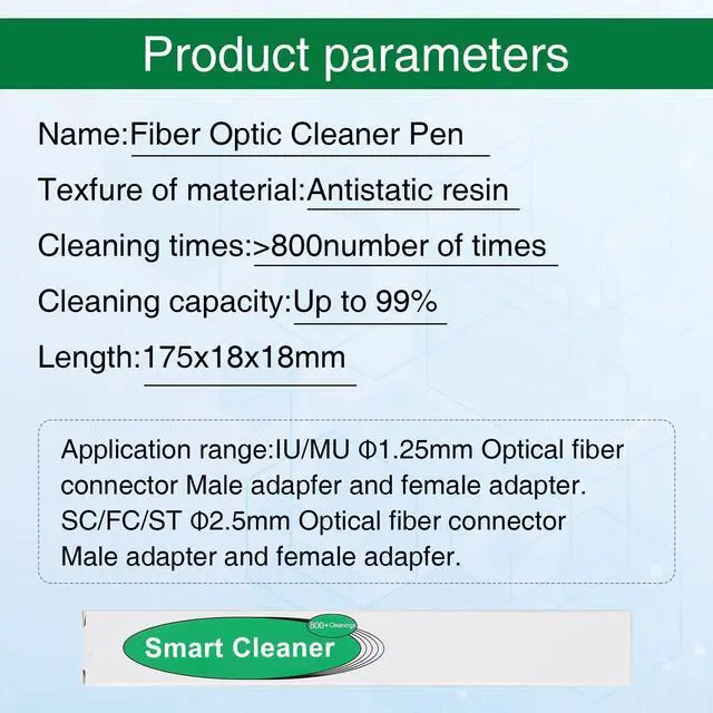 Alt view image 2 of 7 - Cleaner Optical Fiber Cleaner Pen Cleans 2.5mm SC FC ST Connector Over 800 Times