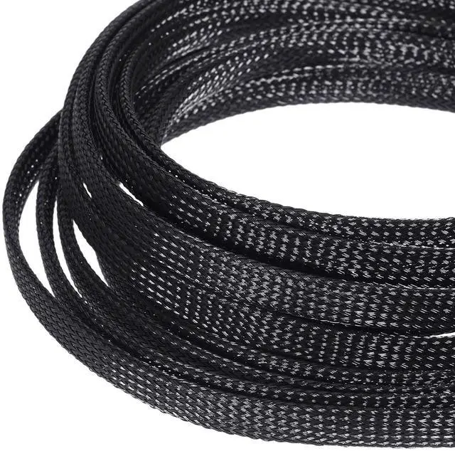Alt view image 6 of 7 - 50ft PET Expandable Braided Cable Sleeve, Wire Loom Braid Sleeving with 127 Pieces Shrink Tube for Audio Video and Other Home Device Cable Automotive Wire(1 Inch, 3/8 Inch, 1/4 Inch,Black)