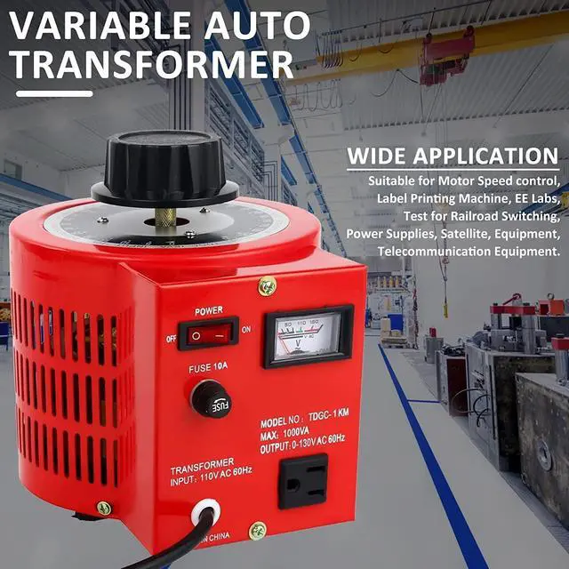 Alt view image 2 of 7 - Variac, 1000VA Variable Voltage Transformer,AC Auto Transformer | 10Amp Variac Transformer,110V Input 0-130V Output,Ideal for Household Industrial and Lab Voltage Testing