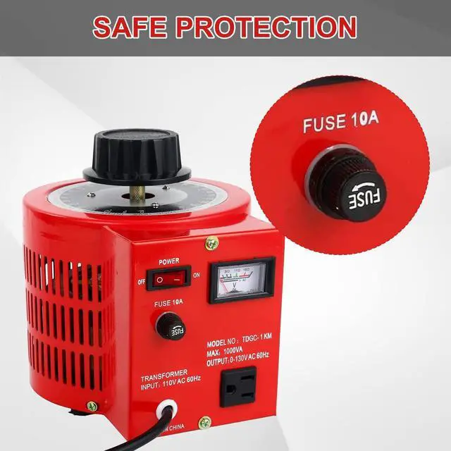 Alt view image 7 of 7 - Variac, 1000VA Variable Voltage Transformer,AC Auto Transformer | 10Amp Variac Transformer,110V Input 0-130V Output,Ideal for Household Industrial and Lab Voltage Testing