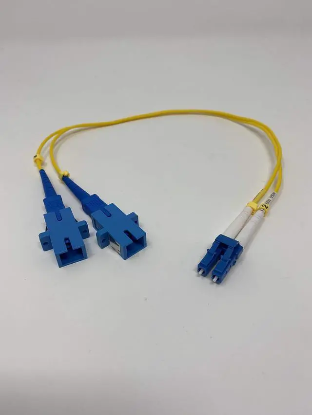 Alt view image 3 of 3 - 1ft Fiber Optic Adapter Cable LC (Male) to SC (Female) Singlemode 9/125 Duplex
