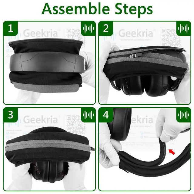 Alt view image 5 of 6 - Hook and Loop Headband Cover Set, DIY Installation (Fits 3.5-4.5 cm Headbands), Compatible with Corsair, JBL, Logitech, Razer, Sennheiser, Turtle Beach, 3M(Cooling-Gel)