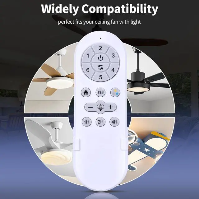 Alt view image 2 of 7 - Replacement Remote Control for addlon 32/42/52 Inch Ceiling Fans with Lights, 6 Speed Control, Light Dimmer, Reversible