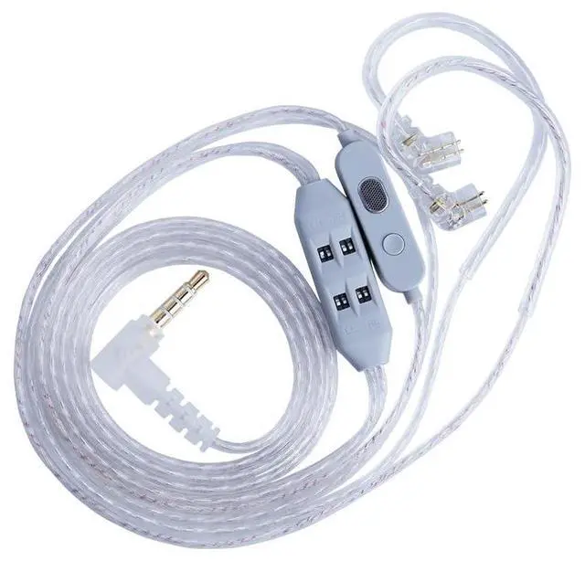 Main image of KZ T8 In Ear Monitor Cable, 8-Level Electronic Tuning Cord with Dual-Mic | 1.25m Silver-Plated Wire, Recessed 2-Pin IEM Cables for Gaming Music, Hifi Audio Replaceable Earbuds Cable (With Mic)