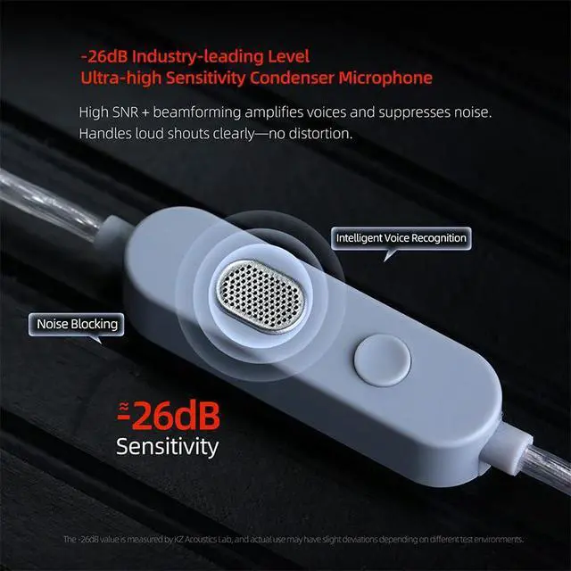 Alt view image 4 of 7 - KZ T8 In Ear Monitor Cable, 8-Level Electronic Tuning Cord with Dual-Mic | 1.25m Silver-Plated Wire, Recessed 2-Pin IEM Cables for Gaming Music, Hifi Audio Replaceable Earbuds Cable (With Mic)
