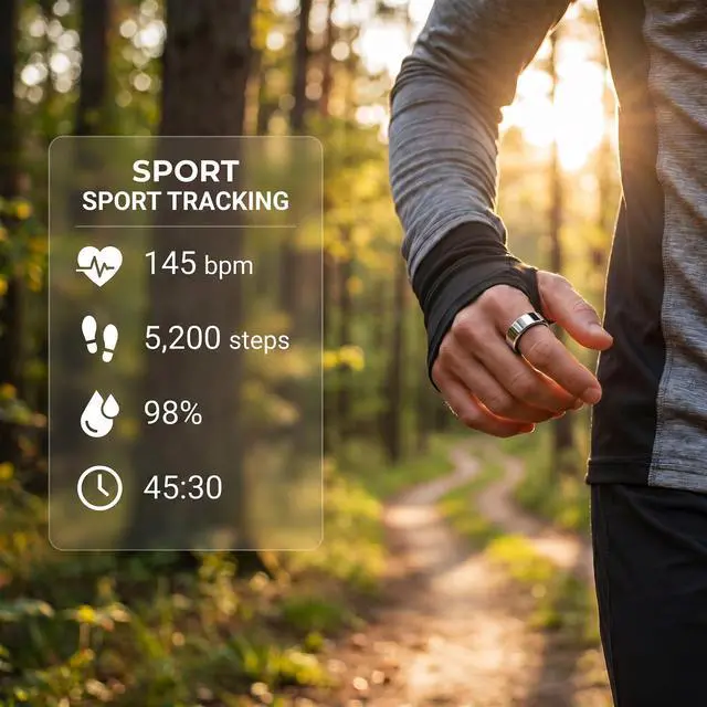 Alt view image 4 of 7 - Smart Ring for Women, Health Tracker & 5ATM. (Silver, 7#) | No Subscription FeeHeart Rate, Blood Oxygen,Blood Pressure, Sleep Heart Rate Tracker for iOS & Android