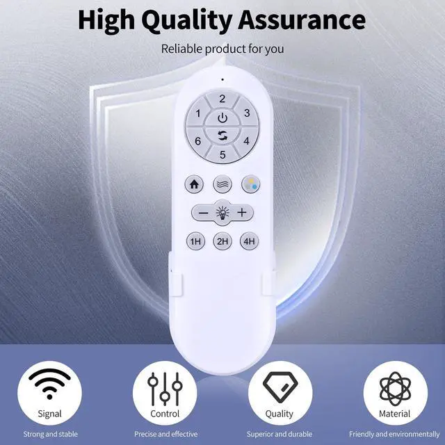 Alt view image 6 of 7 - Replacement Remote Control for addlon 32/42/52 Inch Ceiling Fans with Lights, 6 Speed Control, Light Dimmer, Reversible