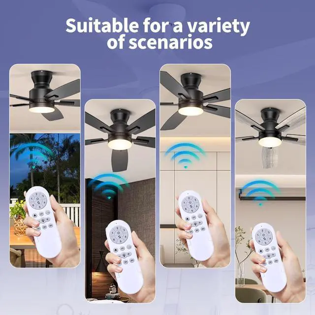 Alt view image 7 of 7 - Replacement Remote Control for addlon 32/42/52 Inch Ceiling Fans with Lights, 6 Speed Control, Light Dimmer, Reversible