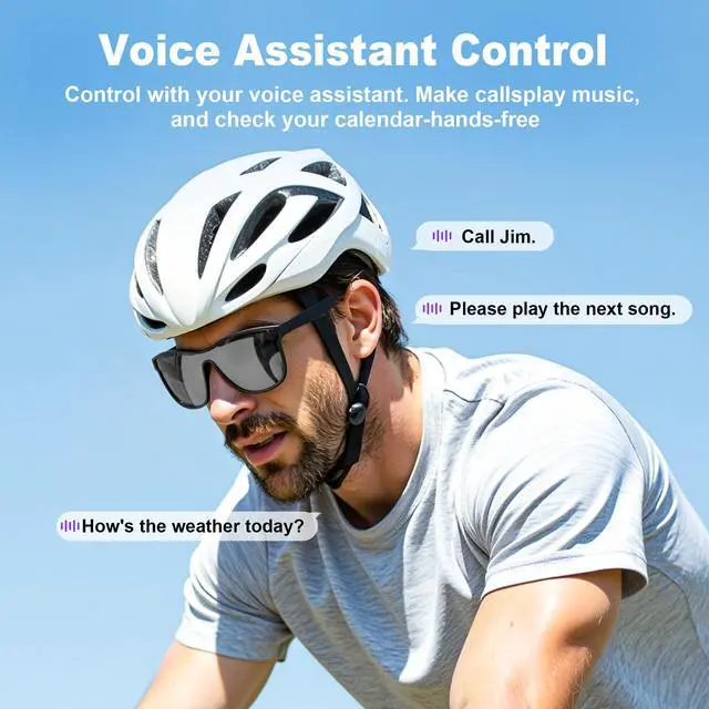 Alt view image 4 of 6 - AI Smart Glasses, Polarized Bluetooth Sunglasses for Men Women | Real-Time Translation, Touch & Voice Control, Open-Ear Music & Hands-Free Calling, 68h Battery