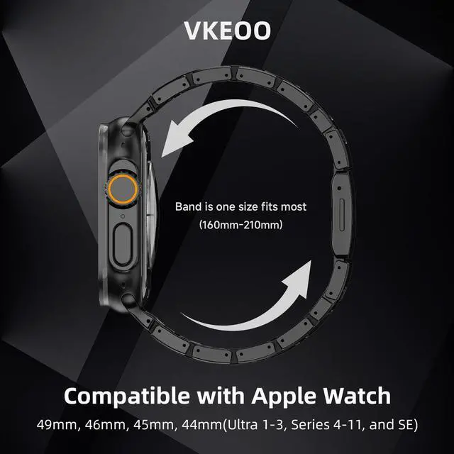 Alt view image 4 of 6 - Magnetic Titanium Band Compatible with Apple Watch Ultra 3 2 1 Series 11 10 9 8 7 SE, Premium Dual Material Strap for Men Business & Sports, Compatible with 44mm 45mm 46mm 49mm Large Dial Models