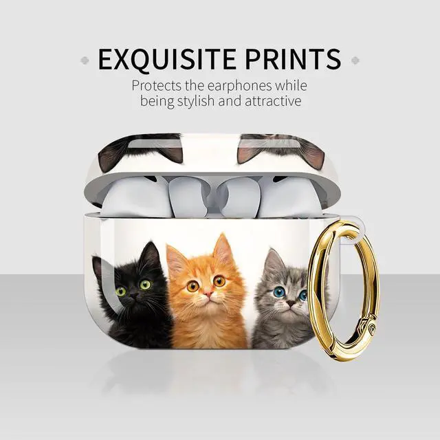 Alt view image 3 of 7 - Case Compatible with AirPod Pro 3 2025, Cute Protective Cover with Keychain for AirPod Pro 3rd Generation, Full Protection Case for Women Girls(Cats with Striking Eyes)