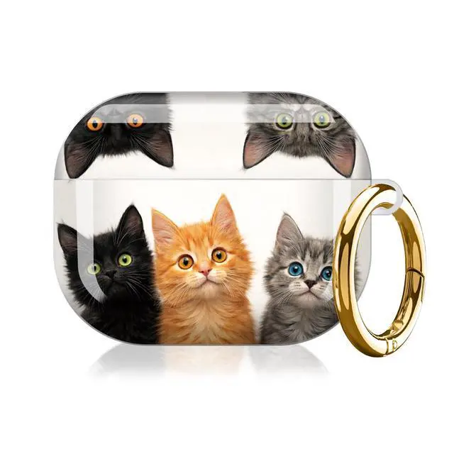 Alt view image 7 of 7 - Case Compatible with AirPod Pro 3 2025, Cute Protective Cover with Keychain for AirPod Pro 3rd Generation, Full Protection Case for Women Girls(Cats with Striking Eyes)