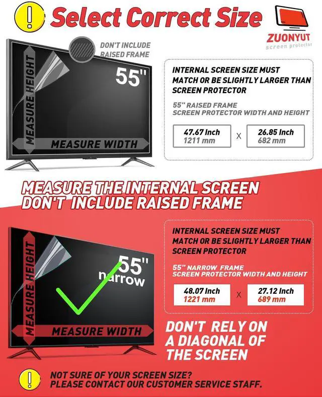 Alt view image 5 of 6 - 55 Inch TV Screen Film Anti Glare Film for TV,Glare Screen 55 narrow TV Glare Stopper,Blue Light Filter,TV Screen Protector Outdoor TV Glare Shield, Reflection Screen Reduction and Glare
