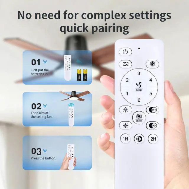 Alt view image 3 of 7 - Replace Remotefor LUDOMIDE/addlon CFL-1212-03 Ceiling Fan with Light | Easy pairing,Responsive control