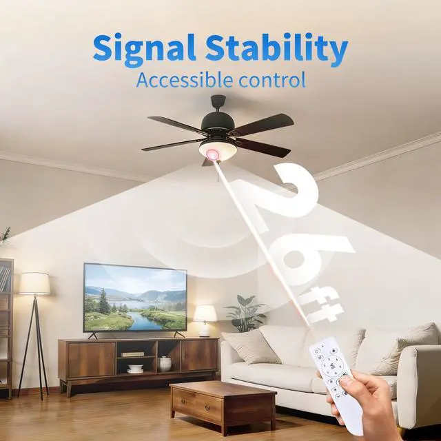 Alt view image 6 of 7 - Replace Remotefor LUDOMIDE/addlon CFL-1212-03 Ceiling Fan with Light | Easy pairing,Responsive control