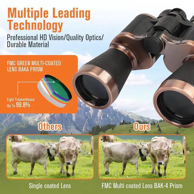 Alt view image 4 of 7 - 20x50 Binoculars for Adults, Binoculars HD High Powered Professionalfor Bird Watching Travel Stargazing Concerts Outdoor Sports-BAK4 Prism FMC Lens,Waterproof, Fogproof with Phone Adapter