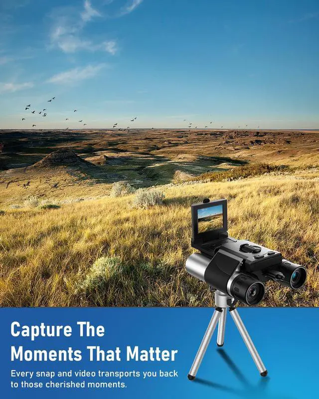 Alt view image 3 of 7 - Digital Binoculars with Camera - 8X Digital Zoom, 2" LCD Display 40MP Camera 2.5K Videos Ideal for Concerts, Bird Watching, and Outdoor Adventures with 32GB SD Card - S555