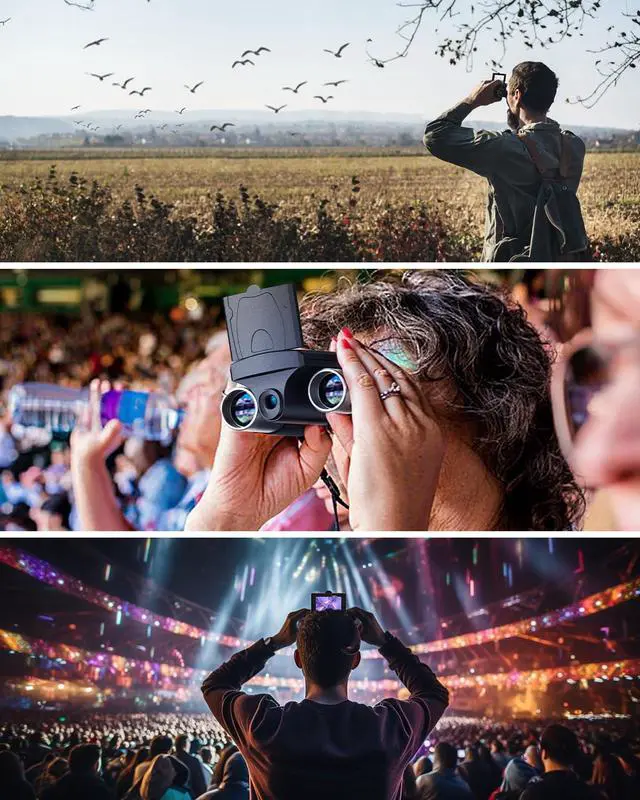 Alt view image 6 of 7 - Digital Binoculars with Camera - 8X Digital Zoom, 2" LCD Display 40MP Camera 2.5K Videos Ideal for Concerts, Bird Watching, and Outdoor Adventures with 32GB SD Card - S555