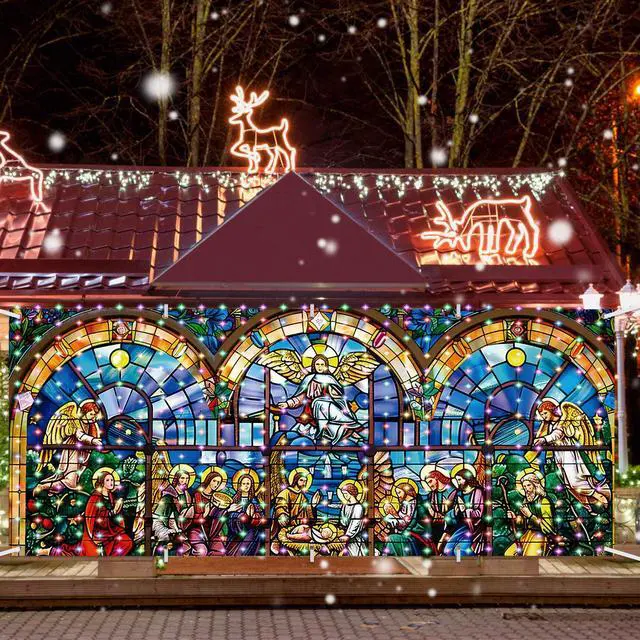 Alt view image 3 of 6 - Christmas Lighted Nativity Garage Door Decorations Banner 7x16ft