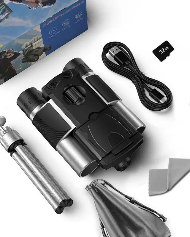 Alt view image 7 of 7 - Digital Binoculars with Camera - 8X Digital Zoom, 2" LCD Display 40MP Camera 2.5K Videos Ideal for Concerts, Bird Watching, and Outdoor Adventures with 32GB SD Card - S555