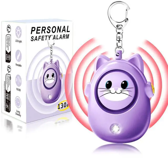 Main image of Personal Alarm Keychain for Women with LED Light, Safe Sound 130dB Loud Siren, Cute Emergency Self-Defense Safety Alarm, Security Siren for Children