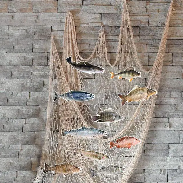 Alt view image 4 of 5 - Gone Fish Net Fish Banner Party Supply Kit Photo Backdrop | 1st Birthday, Baby Shower, Under the Sea, Nautical Mermaid Pirate Hawaiian Luau Yacht Beach Themed, Monthly Baptism