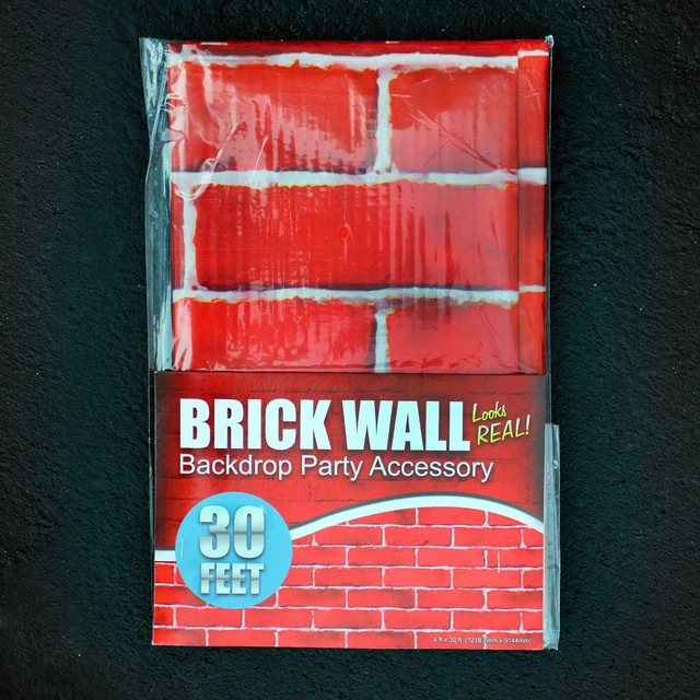Alt view image 6 of 6 - Brick Wall Backdrop for Christmas | 4 Foot x 30 Foot | Party Supplies Decoration | Brick Backdrop & Fireplace Backdrop Decoration for December Decoration