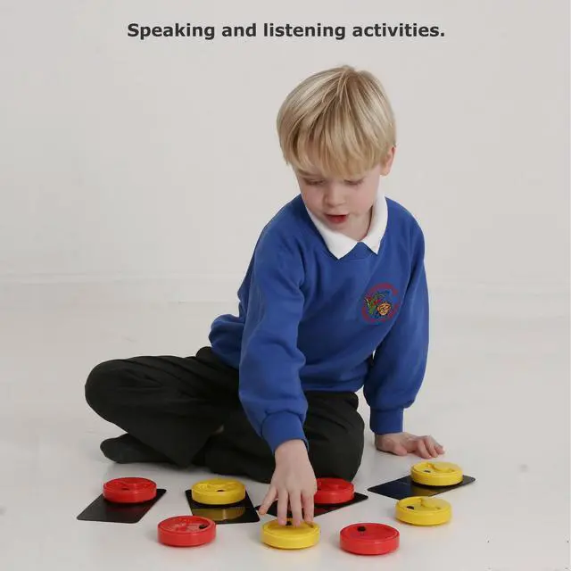 Alt view image 6 of 6 - Talking Tins Voice Recordable Sound Buttons, 20 Seconds Recording, Yellow, Pack of 3. Ideal Dementia Aid for Independent Living and Educational Activities