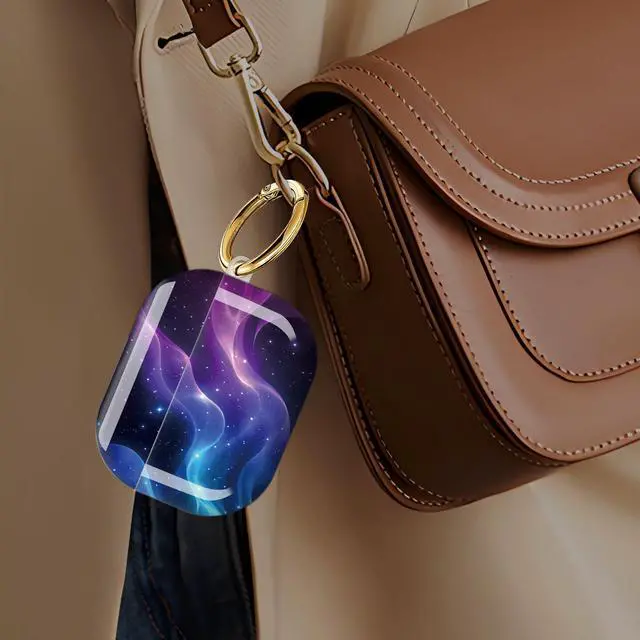 Alt view image 6 of 7 - Case Compatible with AirPod Pro 3 2025, Cute Protective Cover with Keychain for AirPod Pro 3rd Generation, Full Protection Case for Women Girls(Cosmic Waves Starry Night Glow)