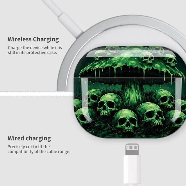 Alt view image 4 of 7 - Case Compatible with AirPod Pro 3 2025, Cute Protective Cover with Keychain for AirPod Pro 3rd Generation, Full Protection Case for Women Girls(Mushrooms Skull Forest)