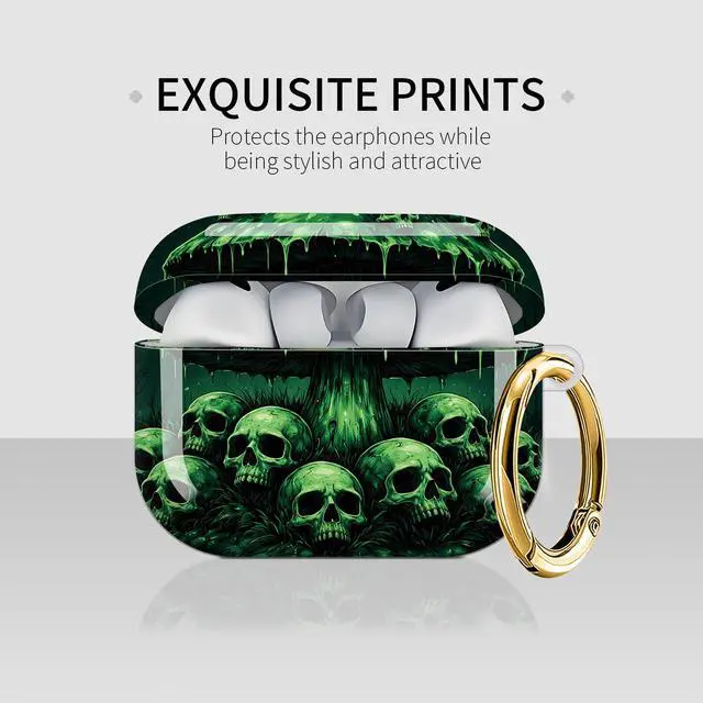 Alt view image 3 of 7 - Case Compatible with AirPod Pro 3 2025, Cute Protective Cover with Keychain for AirPod Pro 3rd Generation, Full Protection Case for Women Girls(Mushrooms Skull Forest)