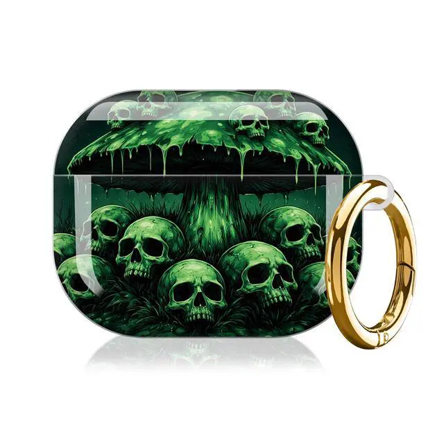 Alt view image 7 of 7 - Case Compatible with AirPod Pro 3 2025, Cute Protective Cover with Keychain for AirPod Pro 3rd Generation, Full Protection Case for Women Girls(Mushrooms Skull Forest)
