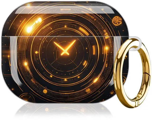 Alt view image 7 of 7 - Case Compatible with AirPod Pro 3 2025, Cute Protective Cover with Keychain for AirPod Pro 3rd Generation, Full Protection Case for Women Girls(Golden Cosmic)