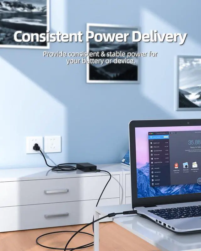 Alt view image 7 of 7 - 180W 130W Power Supply Fit for Dell Dock WD15 WD19 WD19S WD25 SD25 UD22 D6000 D6000S K20A K17 K22A Thunderbolt TB15 TB16 K16A SD25TB4 WD19TB WD19TBS Docking Station Charger Adapter Cord