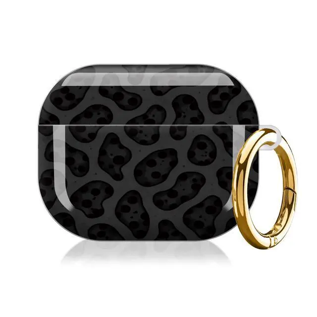 Alt view image 7 of 7 - Case Compatible with AirPod Pro 3 2025, Cute Protective Cover with Keychain for AirPod Pro 3rd Generation, Full Protection Case for Women Girls(Black Leopard Spots)