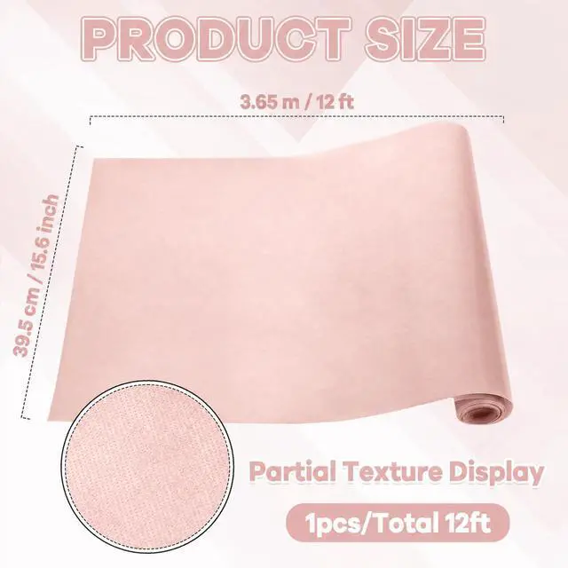 Alt view image 2 of 6 - Blush Bulletin Board Paper Roll Non-Woven Fabric Bulletin Board Background Reusable Waterproof Pink Classroom Poster Fade Resistant Poster for Classroom Decor Wrapping Craft Supplies 15.6 in x 12 Ft
