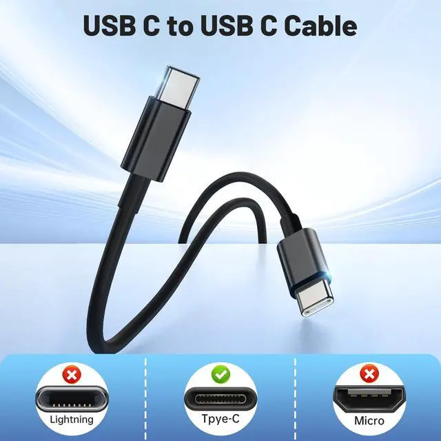 Alt view image 6 of 7 - 65W Super Fast Charger Type C for Samsung, 3-Port GaN USB C Charging Block PD/QC 3.0 & 6/10/10FT Cable for Samsung Galaxy S26 Ultra/S26+/S25 Ultra/S24/S23, iPhone 17/16/iPad/Mac Book/Android