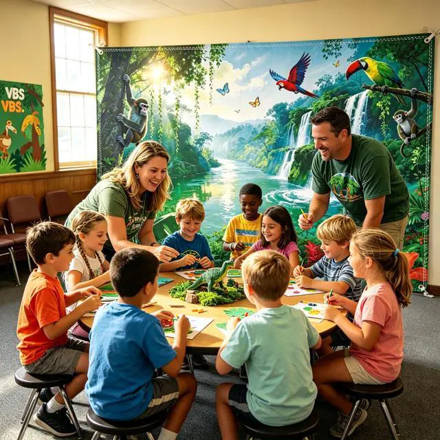 Alt view image 6 of 7 - 9×6ft Rainforest Animal Backdrop, Tropical Jungle Waterfall Party Decor | Premium Polyester Fabric,Foldable,Excellent Shooting Effect as a Rainforest Animal Backdrop,Great for Jungle Theme Photoshoot