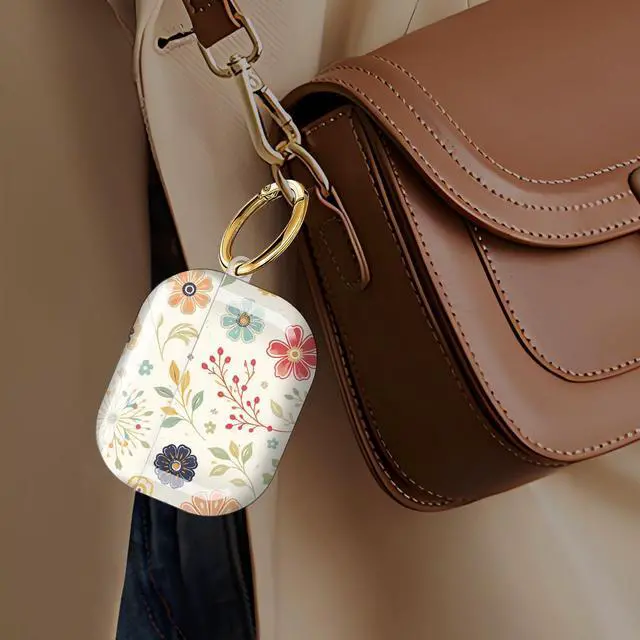 Alt view image 6 of 7 - Case Compatible with AirPod Pro 3 2025, Cute Protective Cover with Keychain for AirPod Pro 3rd Generation, Full Protection Case for Women Girls(Colorful Floral Blooms)