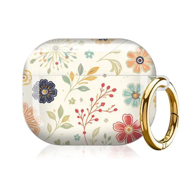 Alt view image 7 of 7 - Case Compatible with AirPod Pro 3 2025, Cute Protective Cover with Keychain for AirPod Pro 3rd Generation, Full Protection Case for Women Girls(Colorful Floral Blooms)