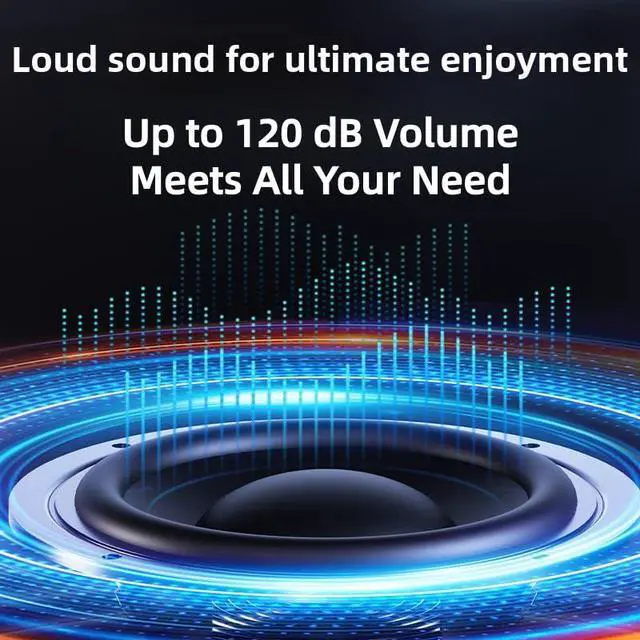 Alt view image 6 of 7 - Portable Bluetooth Speaker | 120dB Loud Volume, Touchscreen, Powerful Bass, TWS Pairing, IPX6 Waterproof