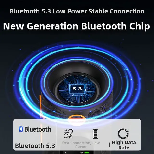 Alt view image 7 of 7 - Portable Bluetooth Speaker | 120dB Loud Volume, Touchscreen, Powerful Bass, TWS Pairing, IPX6 Waterproof